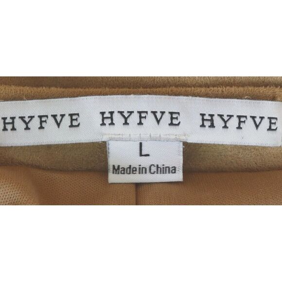 HYFVE Short Pencil Skirt Womens Size L Brown Button Accents Lined Pockets Soft - Picture 6 of 7